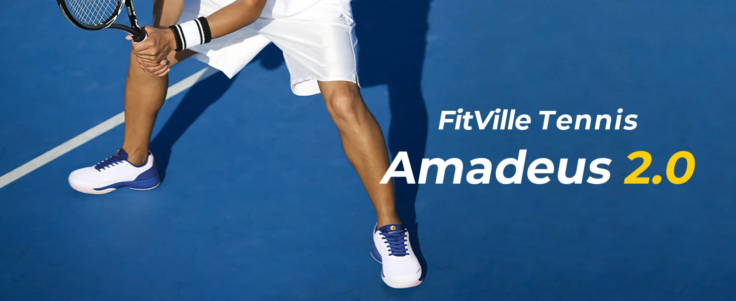 Men's Wide Width And Breathable Non-Slip Professional Tennis Shoes With Arch Support - Training Sneakers For Racquet Sport