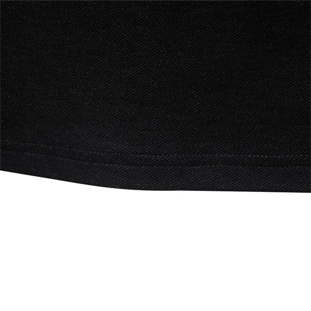 2025 Men's Business Casual Polo Shirt Solid Colour Long Sleeve Cotton Rich Blend Breathable Polos For Male