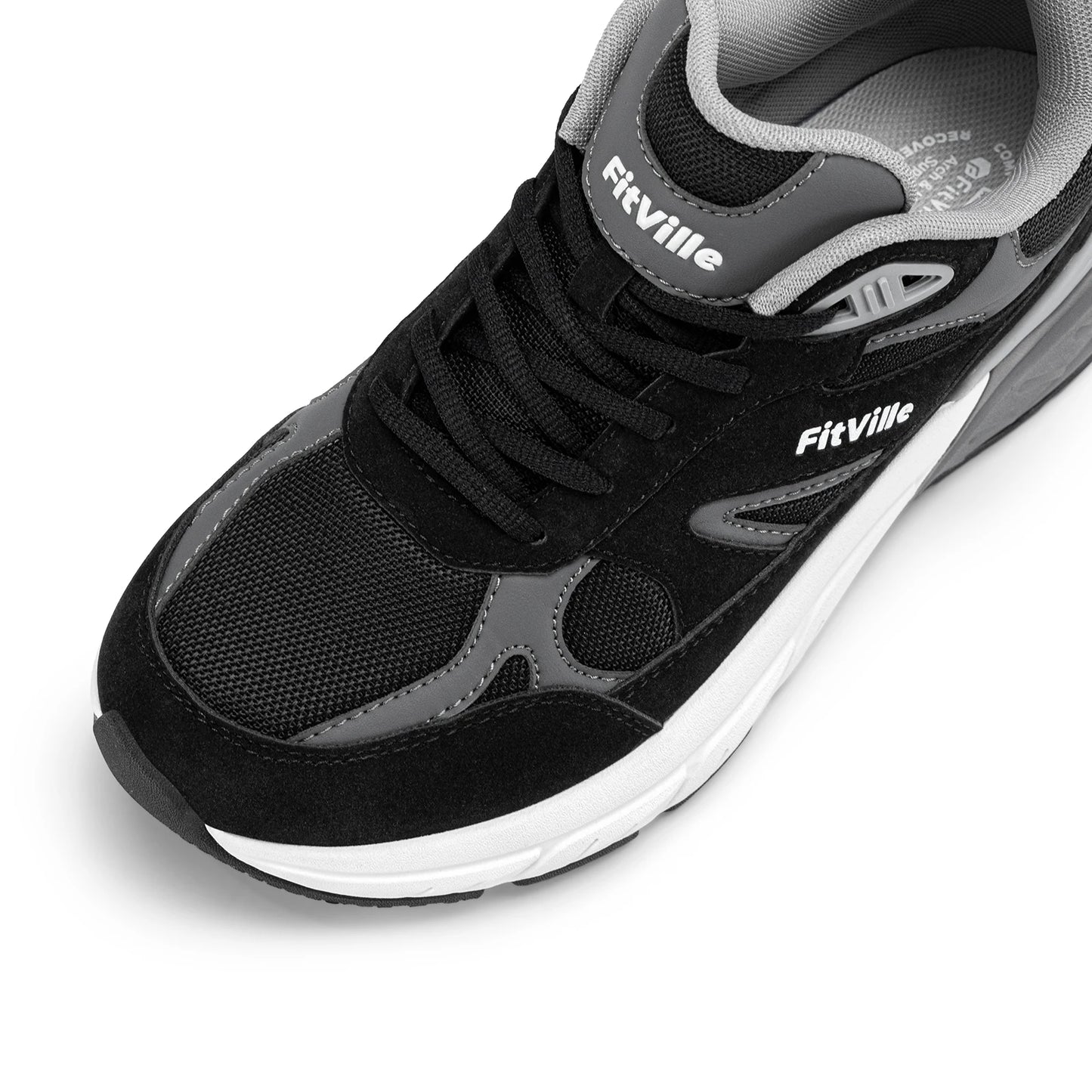 Men's Walking Shoe Wide Width Sneakers with Arch Support For Flat Feet Heel Pain Relief in Plantar Fasciitis