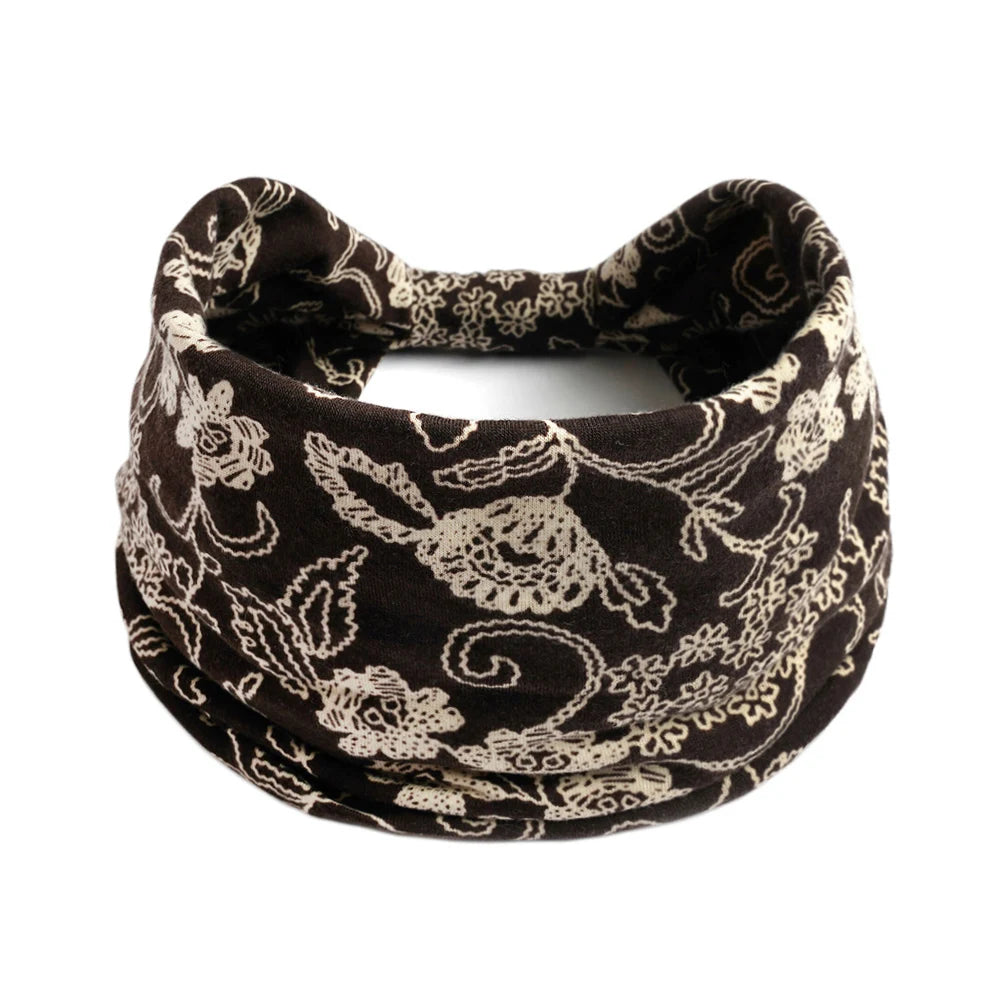Bohol Headbands Women Wide Knotted Hairbands Elastic Turban Head Bands Non-Slip Floral Yoga Sports Sweatbands Workout Head Wraps