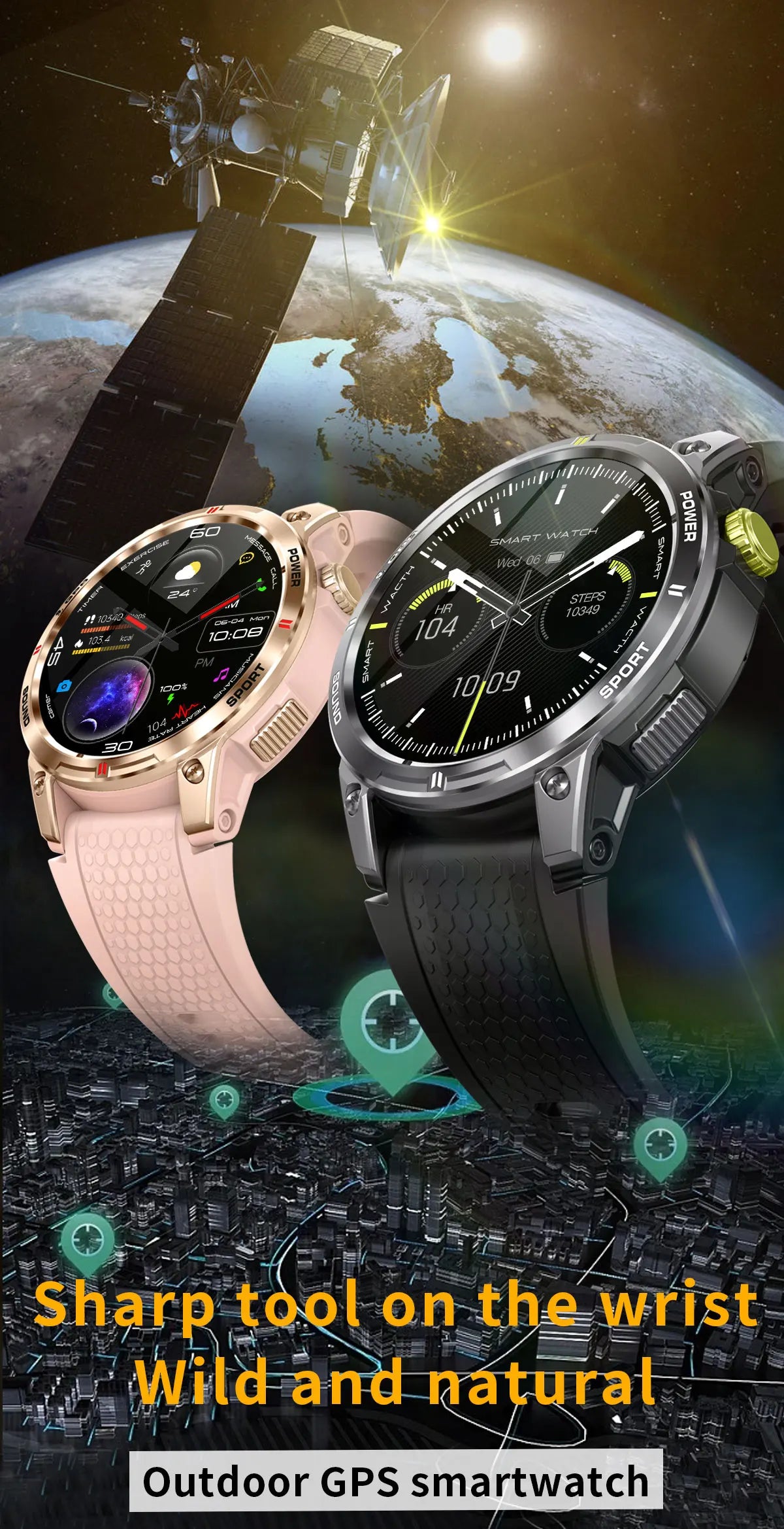 2025 Nieuwe GPS Sport Smart Watch Mannen Waterdichte Fitness Tracker Bluetooth Call 400MAH Batterij Armband Smartwatch Voor Vrouwen - Compatibel met Xiaomi IOS