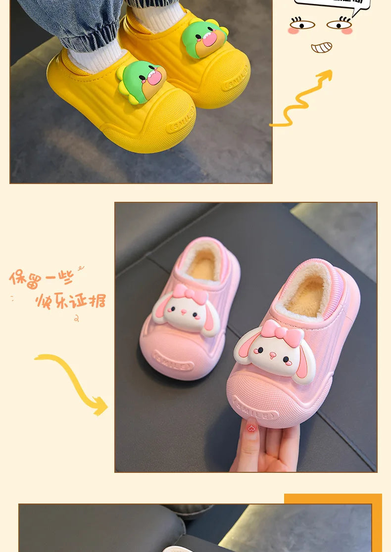 Children’s Baby Cotton Shoes Winter Warm Cartoon Sheep Non-Slip Shoes Kids Soft Sole Girls' Indoor Slippers