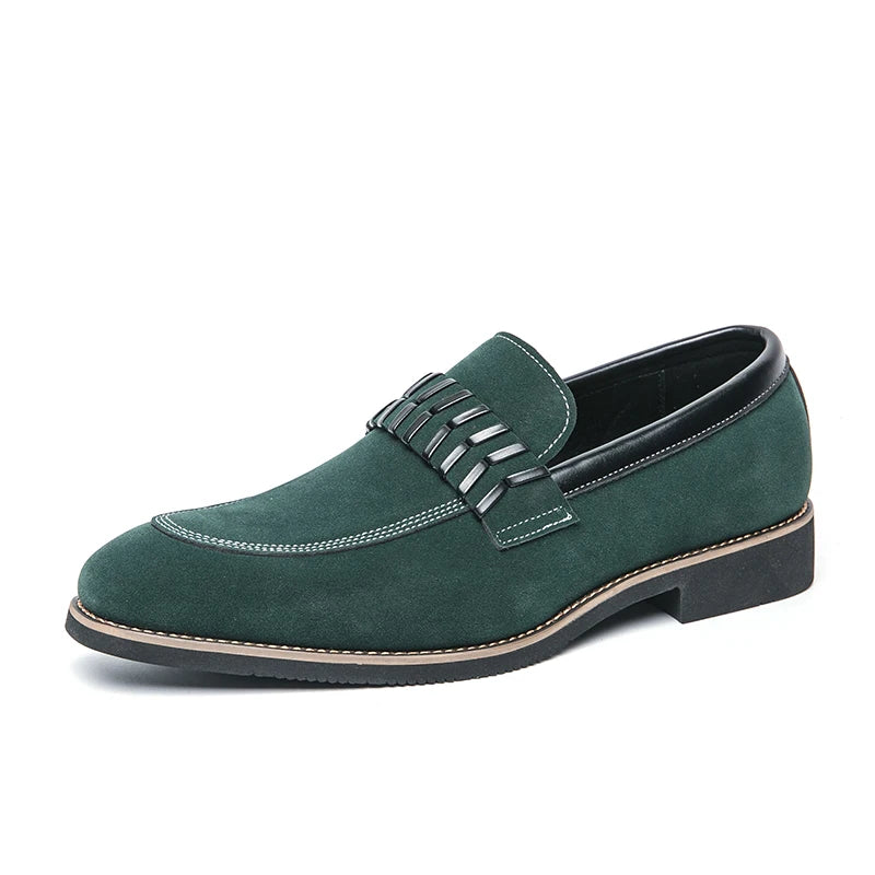 Formal Dress Oxford Shoes Men Green Suede Leather Male Business Formal Suit Shoes Over Size 38-48 Adult Leisure Walking Shoes
