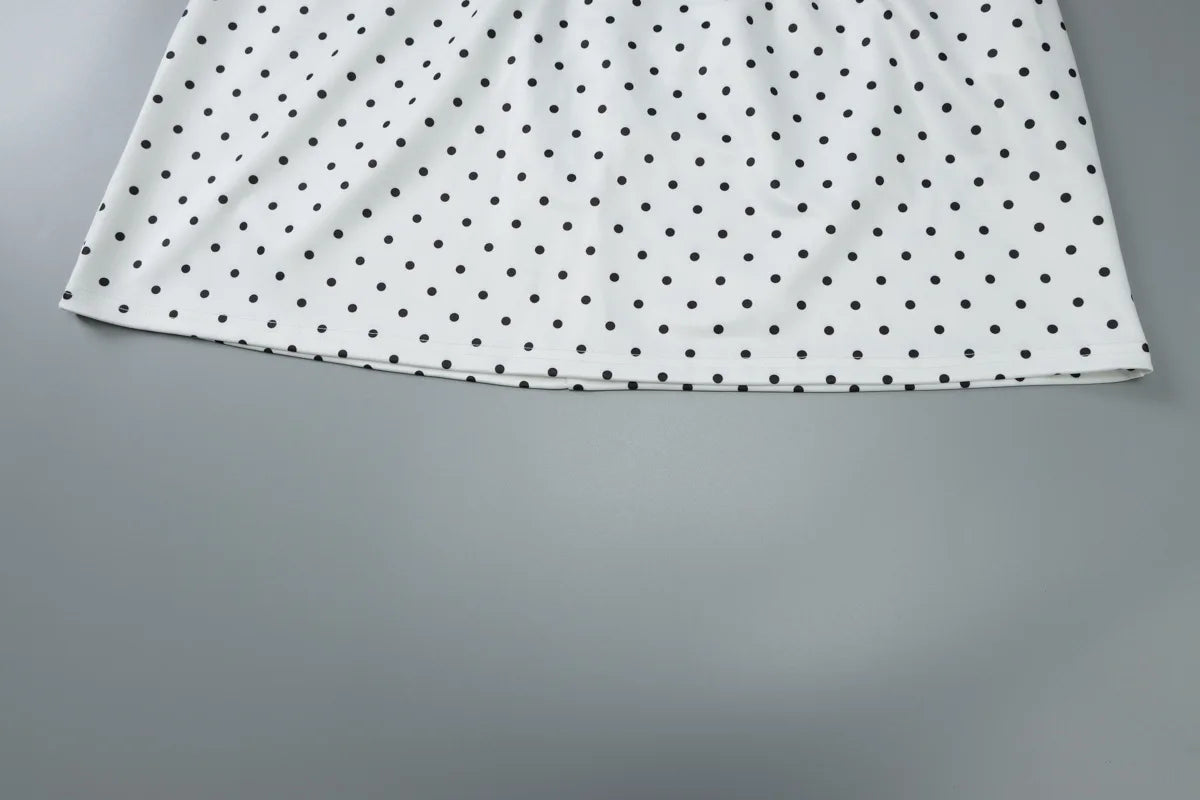 Polka Dot Printed Halter Dress Women's Sexy V neck Backless Mini Dress High Waist Bodycon Summer Fashion Vacation Dress