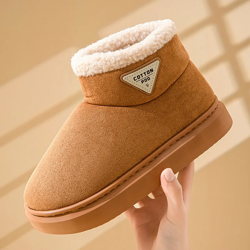Women's Winter Warm Furry Snow Boots With Soft Plush Cosy Cotton Soft Bottom and Non-Slip Comfort Suitable For Home and Outdoor Use Ladies Shoes