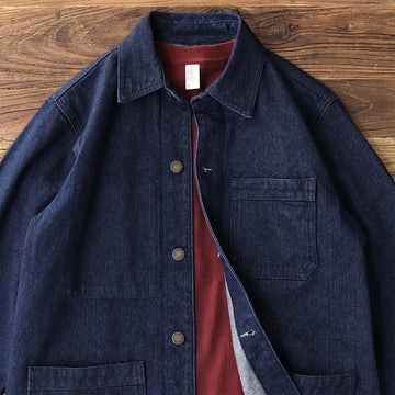 Lente Herfst Nieuwe Amerikaanse Retro Heavyweight Denim Cargo Jas Herenmode Puur Katoen Gewassen Multi Pocket Casual Jas