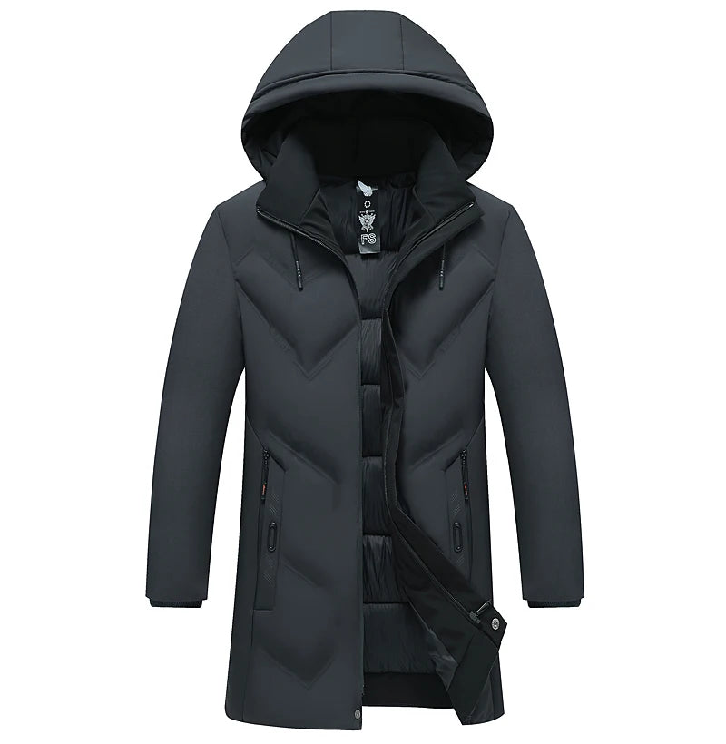 Men's Top Grade Designer Brand Parka Jacket, Thick Casual Fashion, Long Windbreaker Hooded Bubble Male Coats