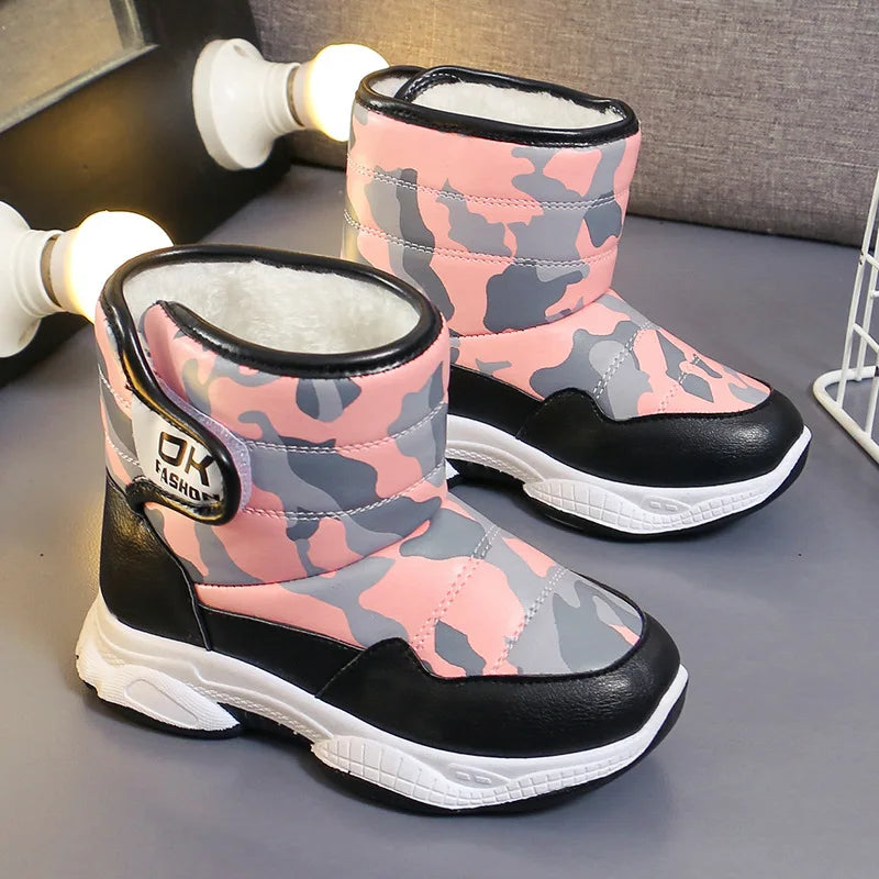 Kids' Casual Shoes Snow Boots Ankle Boots PU Leather Winter Shoes Velcro Anti-Slip Warm Shoes For Girls Size 26-37