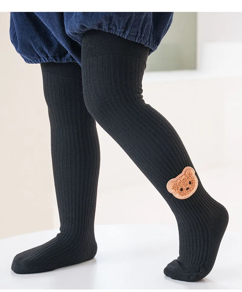 New Autumn Kids Pantyhose Children Cartoon Bear Leggings Girls Outwear Render Pants Girls