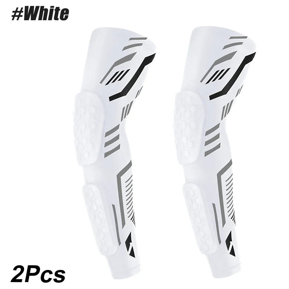 Sports Anti-Collision Padded Arm Sleeves For Protection of Elbow and Forearm During Sports - Honeycomb Pads For Men & Women
