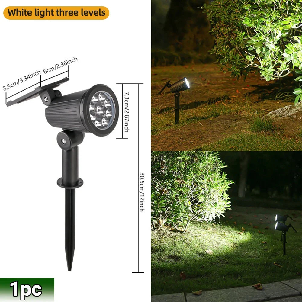 9 LED-zonnespots IP65 waterdicht, RGB-zonne-landschapsverlichting voor buiten, helderheid instelbaar, geschikt voor palmbomen in de tuin