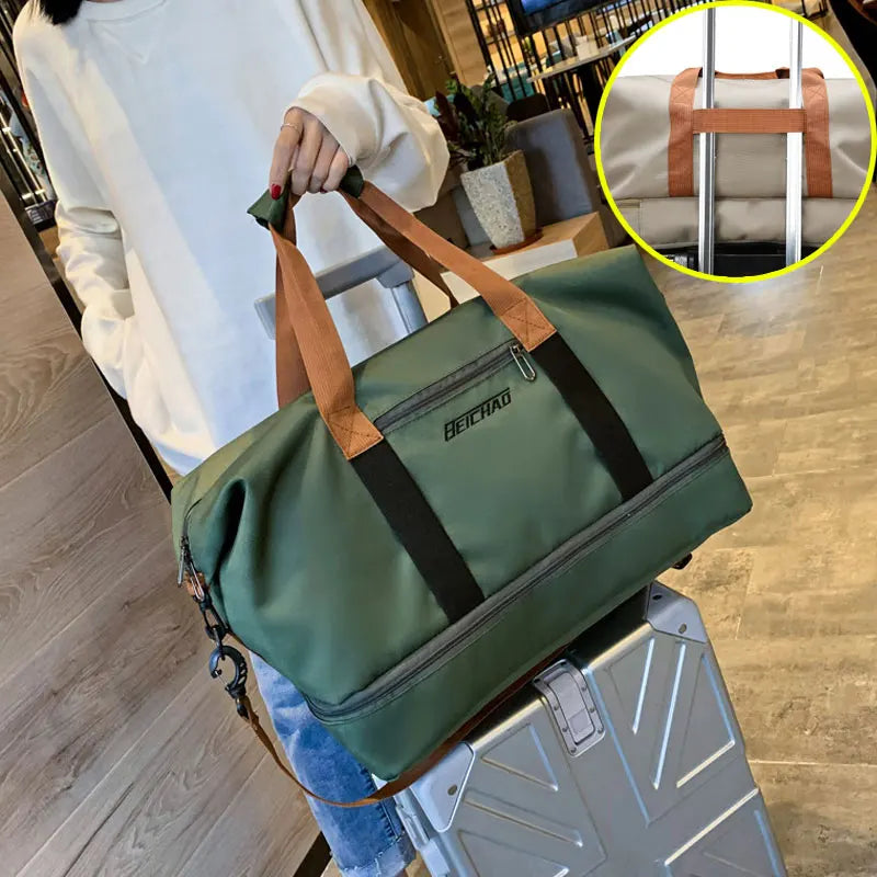 Travel And Portable Fitness Sports Bag With Shoulder Crossbody Feature - Chest & Handbag Duffle Carry On Weekender Bag