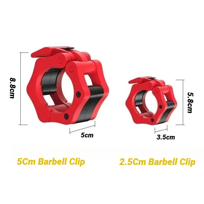 1Pair 50MM Spinlock & Collar Lock Clips For Weightlifting Bar - Quick Release Dumbbell Clamps