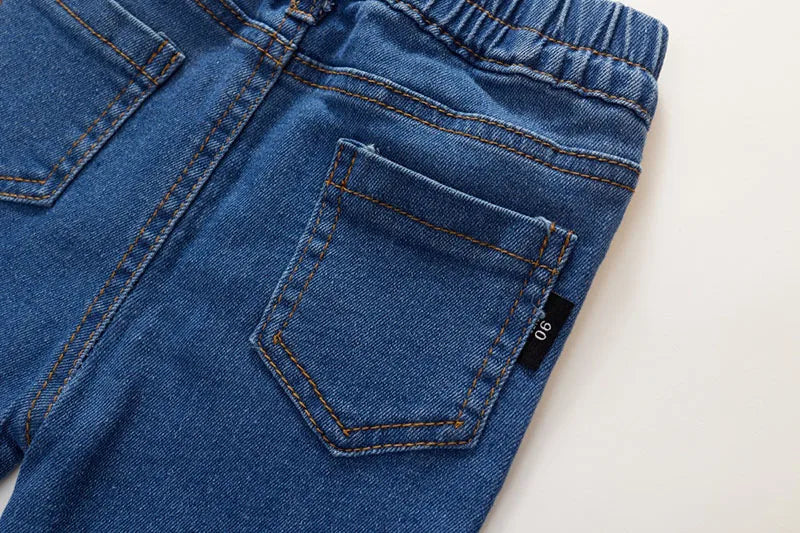 New Autumn Kids Jeans Girls Cute Slim Fit Denim Flared Pants Children Simplicity Blue Skinny Trousers 1-6Y 2-7T Girls