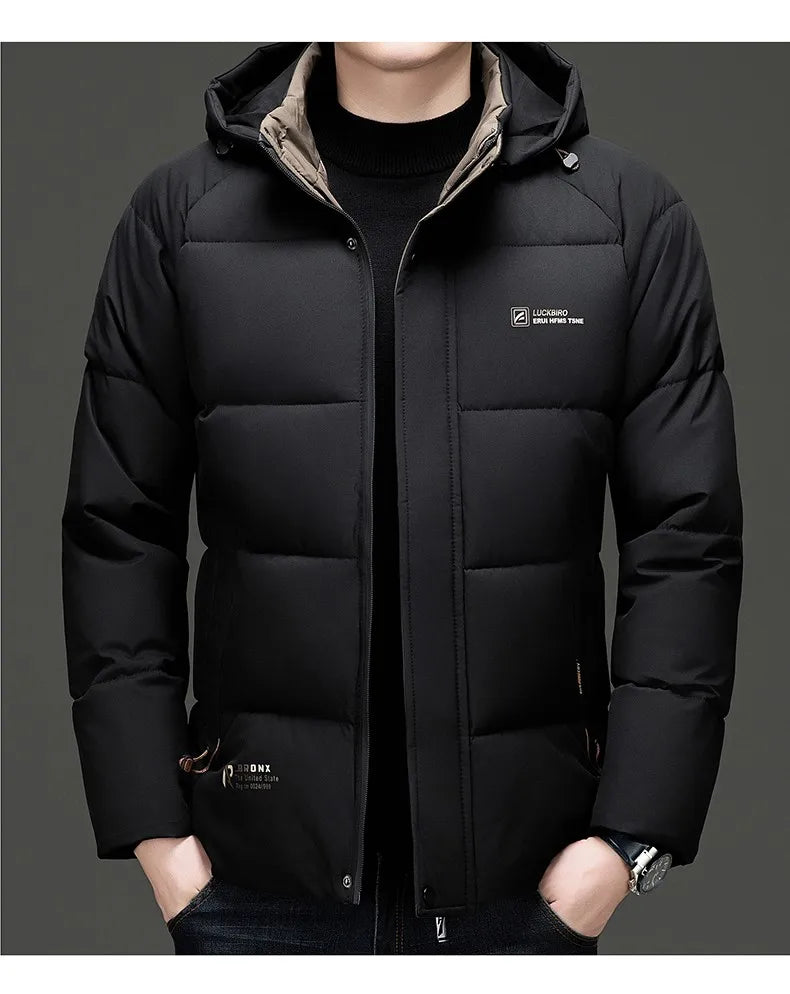 Men's Top Grade Designer Brand, Parka Jacket Cropped Thick Casual Fashion, Hooded Windbreaker, and Quilted Bubble Male Coats
