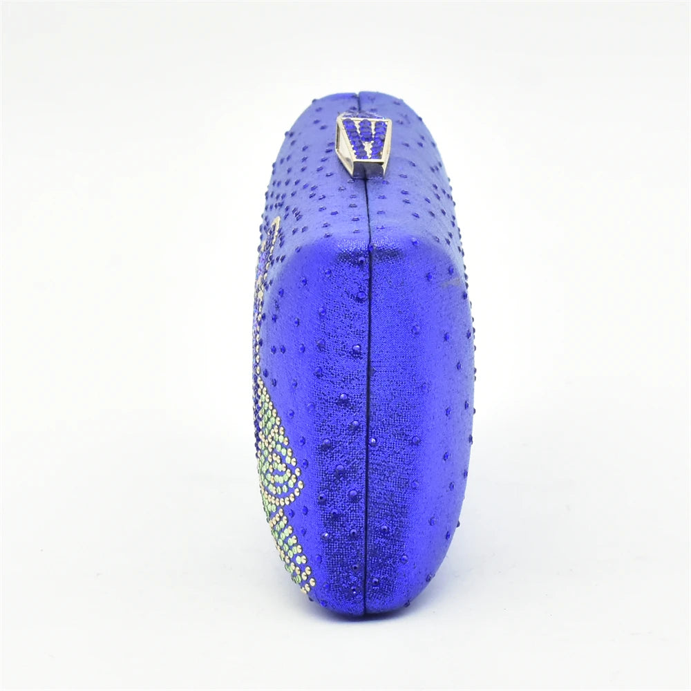 Women's Italian Shoes with Matching Bags Set Decorated with Rhinestone Open Toe Ladies' Slippers Shoes