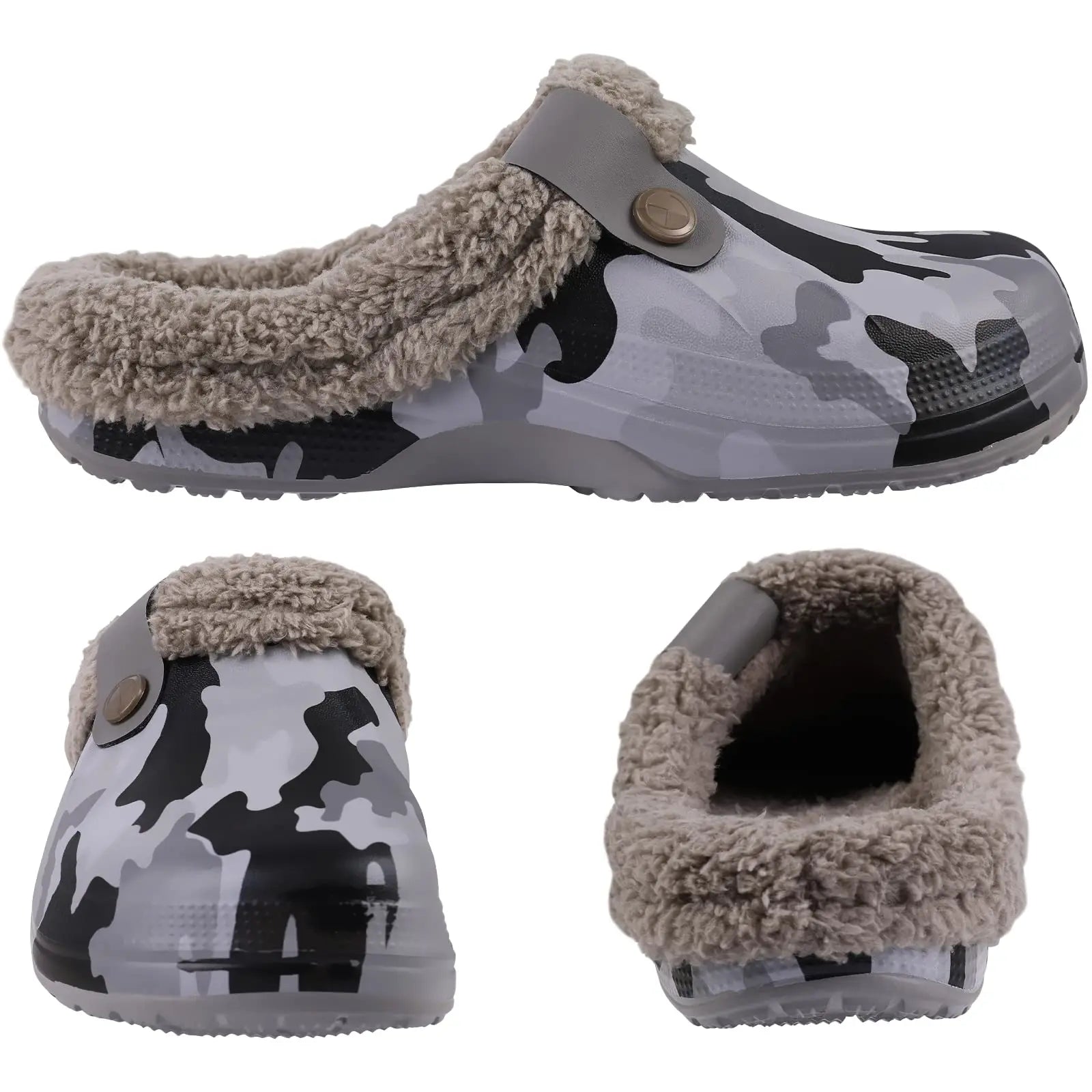Unisex Winter Plush Garden Shoes Fur Clogs Slippers With Soft Furry Waterproof For Outdoor Cosy Fuzzy Home Use For Men & Women
