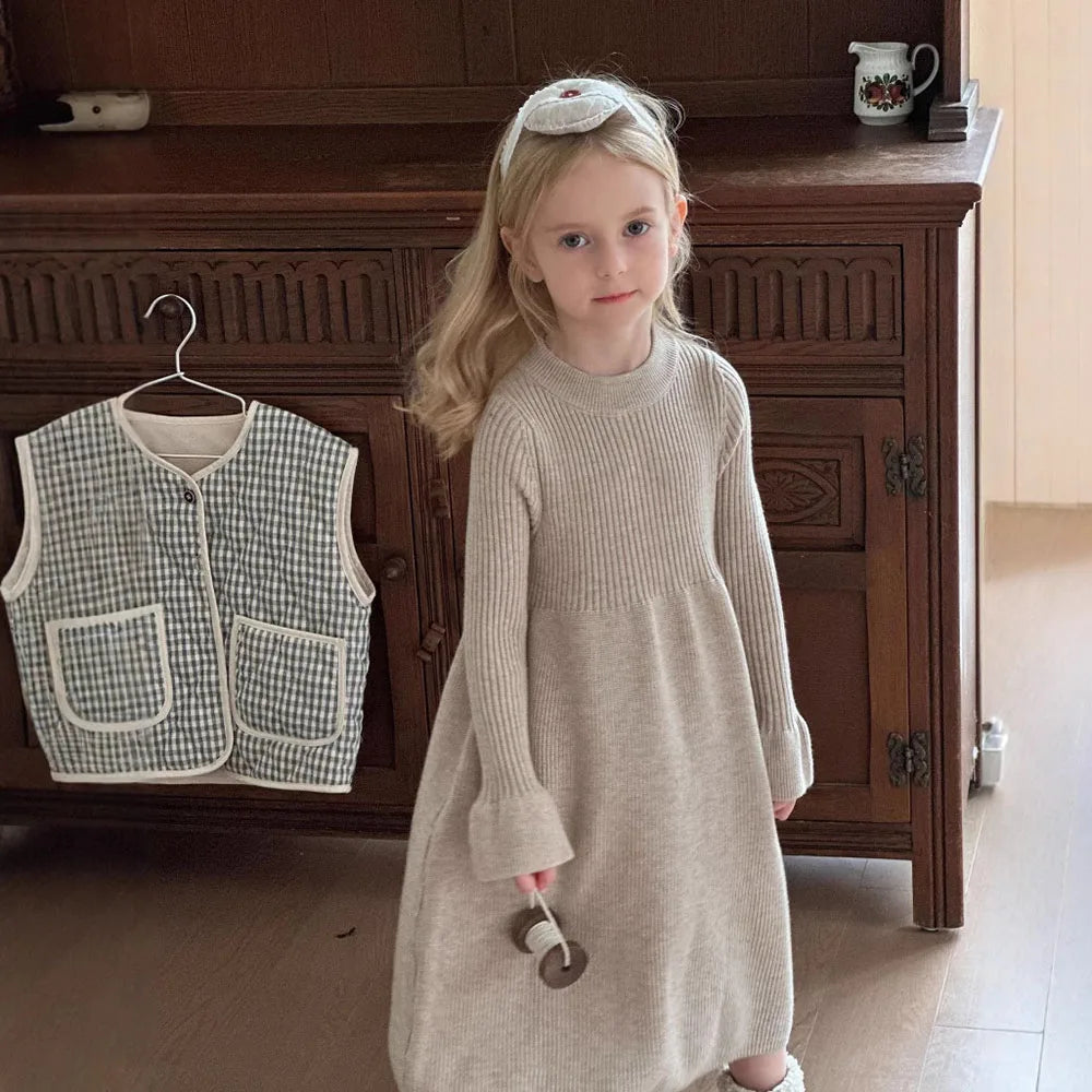 Children's Clothing Autumn Winter Girls Plaid Fur Lining Vest Kid's Warm Casual Waistcoat Jacket Boys Outwear 2-7Y Unisex