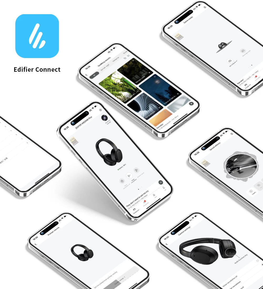Edifier W820NB Plus Wireless Noise Cancelling Headphones 43dB ANC Hi-Res LDAC Codec 49hrs Playtime Over-Ear Bluetooth Headset