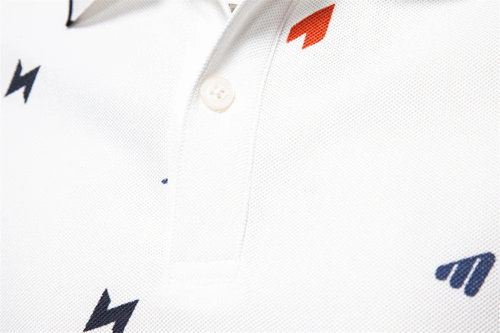 2025 Zomer Nieuw Heren Effen Poloshirt met Bedrukte Omslagkraag Casual Slim Fit Ademend Comfortabel Topje
