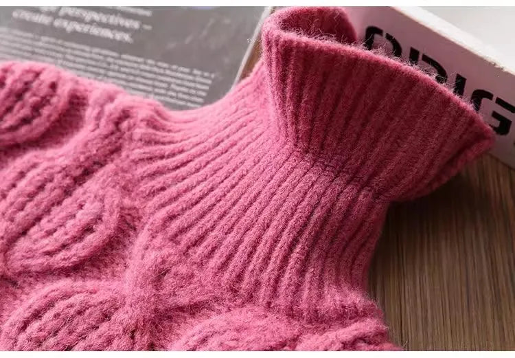 Kids Sweaters Turtleneck Girls Boys Knitwear Children Pullover Warm Kids Base Tops 2-8Y Unisex
