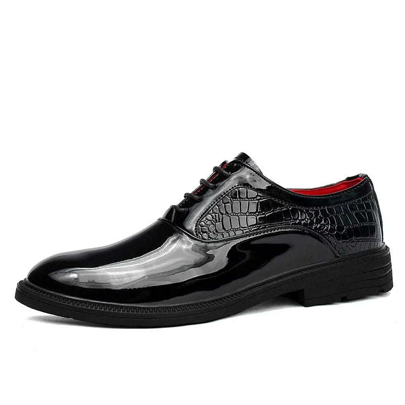 Fashion Mens Formal Dress Shoes Red White Male Business Office Men Oxfords Luxury Brand Wedding Shoes