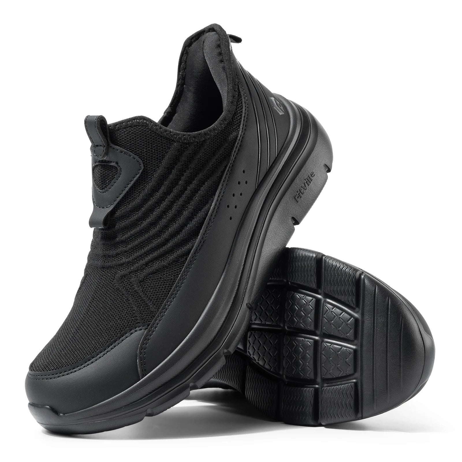 Wide Men's Slip-On Walking Shoes Lightweight Breathable Outdoor Casual Sports Running Shoes Sneakers For Swollen Feet