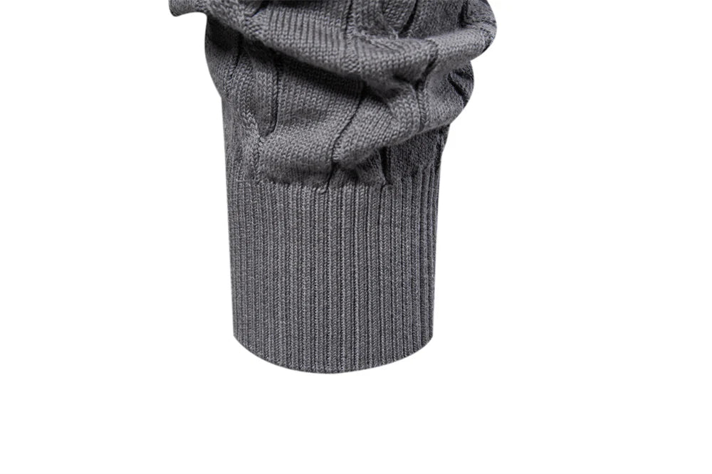 Men's Giraffe Embroidery Cotton Sweaters Round Neck Classic Twist Patterned Pullover Knitted Sweater for Men