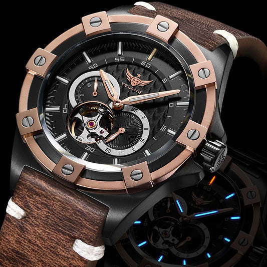 Yelang V1024 Men Brand Watches 44mm Japan Miyota 82S7 Automatic movement Luminous Men 100m Water-Resistant Watch Military Style