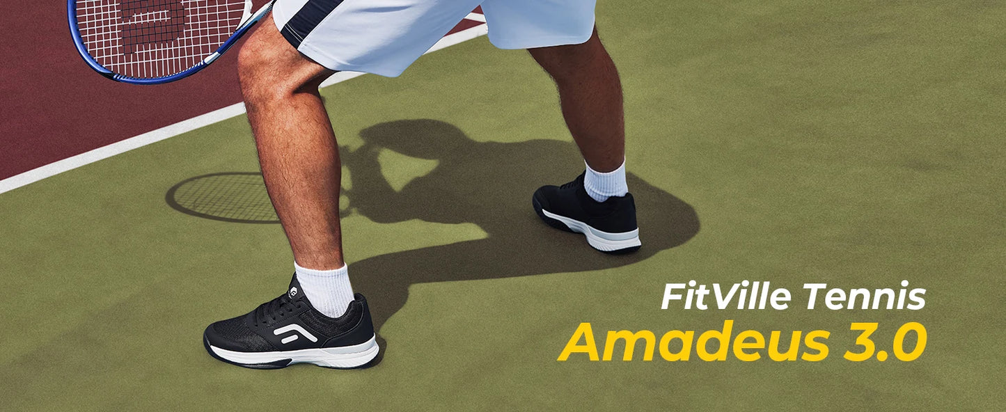 Wide Men's Tennis Shoes Anti-slip Breathable Professional Sneakers Tennis Footwear for Arch support Pain Relief