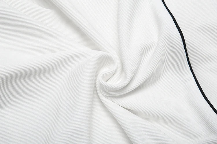 Casual Ribbed 2 Piece Set Women Black String Patchwork Tank Tops + Side Split Shorts Skirts Fashion Simple Classic Suit