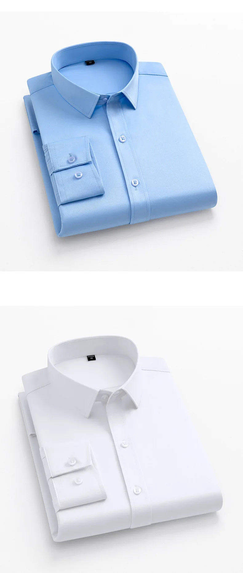 Non-iron Solid Office Shirts for Men Latest Anti-wrinkle Comfort Soft Business Without Pocket Smart Causal Purple Slim Fit Blous