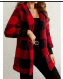 Women's Loose Plaid Sweater Cardigan