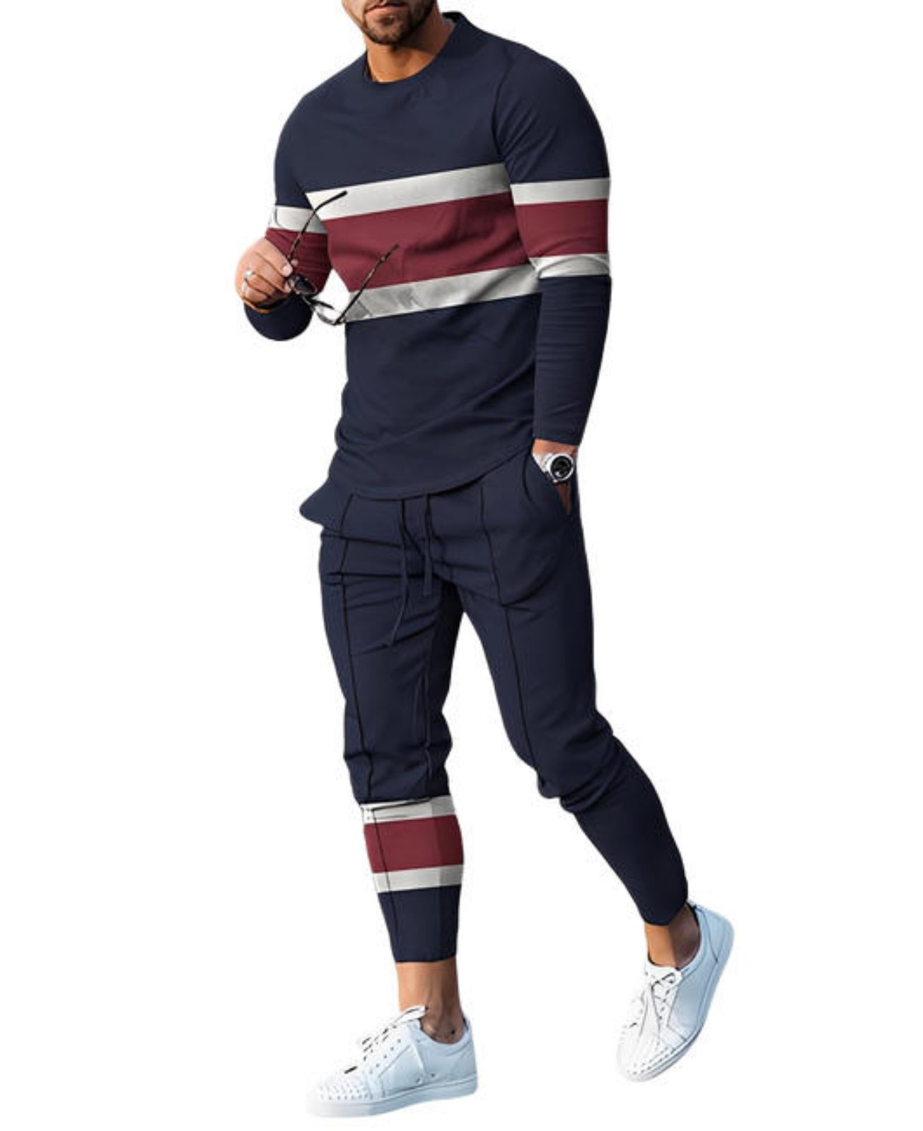 Men's Casual 3D Sweater Walking Suit