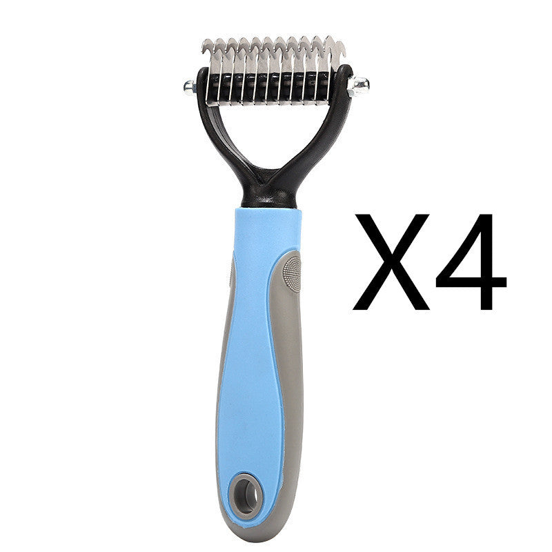 Stainless Double-Sided Pet Hair Brush With Removal Comb For Pet Grooming