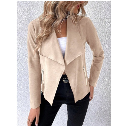 Women's Solid Color Suede Coat