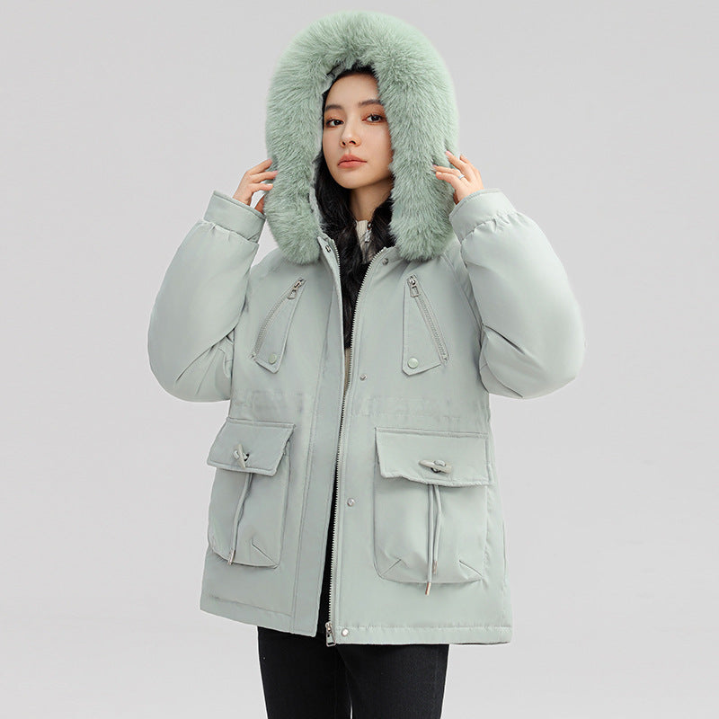 Women's Horn Button Parka Ladies' Loose