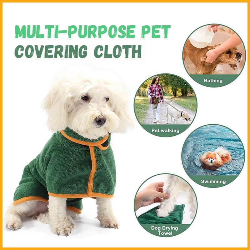 Absorbent Pet Bathrobe With Waist-Wrapped Microfiber