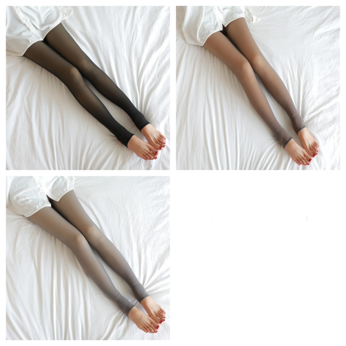 Women's Translucent Plus Size Warm Leggings, Pantyhose, Fleece Lined Tights Suitable For Autumn And Winter