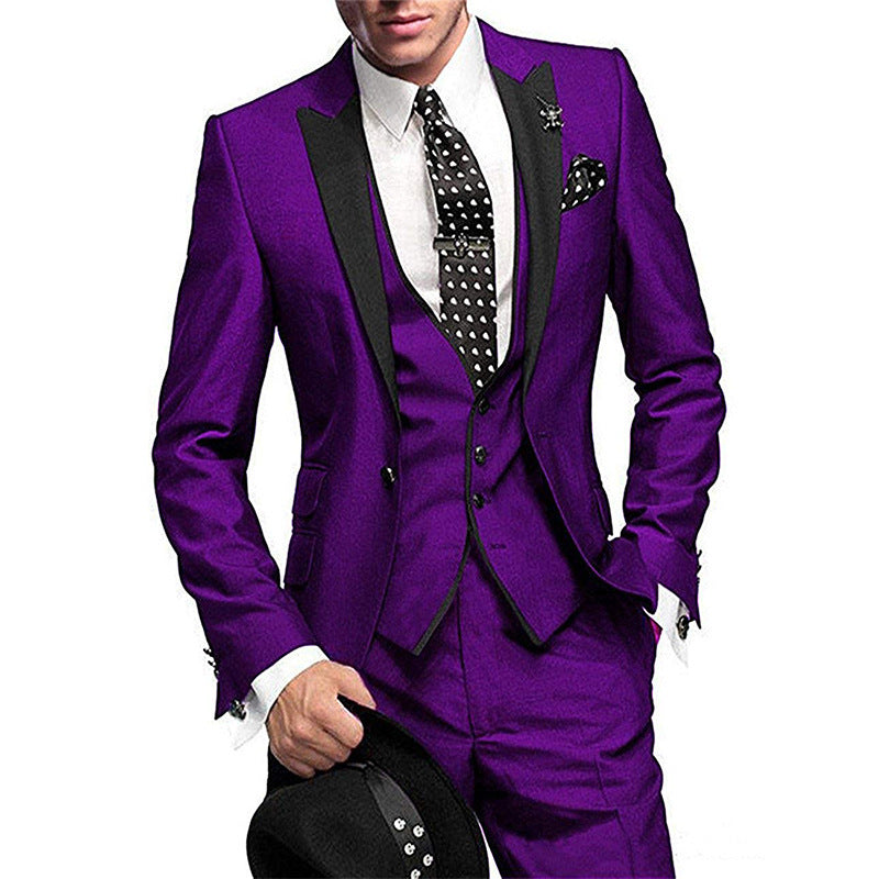Men's All-Season Three-Piece Suit - Bridegroom And Best Man Wedding Suit
