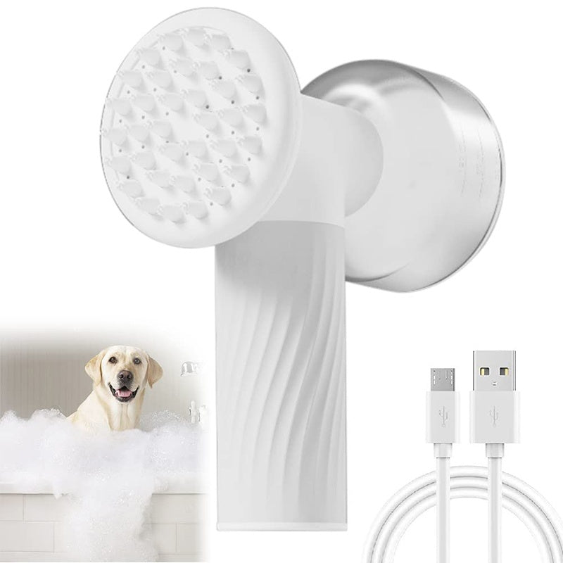 Automatic Foaming Dog And Cat Bath Brush With Soap Dispenser - Dog Shampoo Electric And Massage Brush