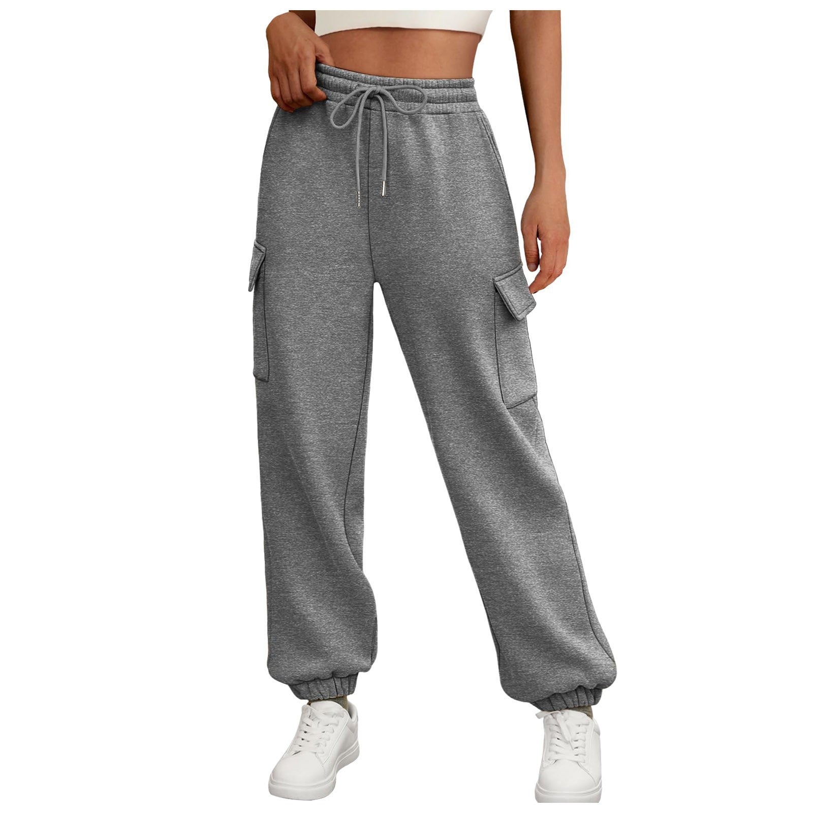 Women's Sweatpants Fleece Lined Baggy Athletic Jogger Trousers With Pockets - Casual Trendy Cargo Pants Autumn Outfits