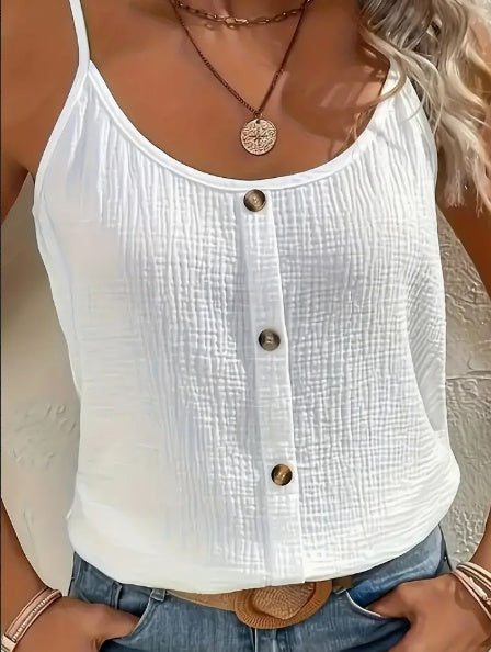 Women's Vibrant Solid Colour Cami Top - Sleek Sleeveless Design, Breathable Fabric, Perfect For Spring & Summer, Casual Clothing, For Daily Outdoor Activities, and Vacation