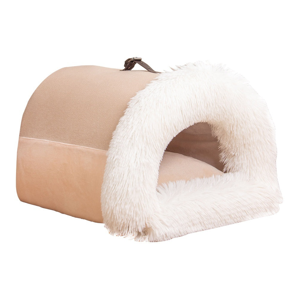 Splice Portable Pet Warm Nest For Autumn And Winter - Moisture-Proof Long Fur Cat And Dog Nest