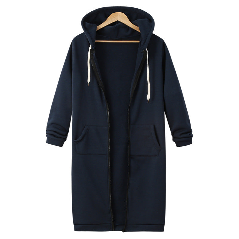 Women's Hooded Long Sleeve Sweater - Fleece Long Jacket