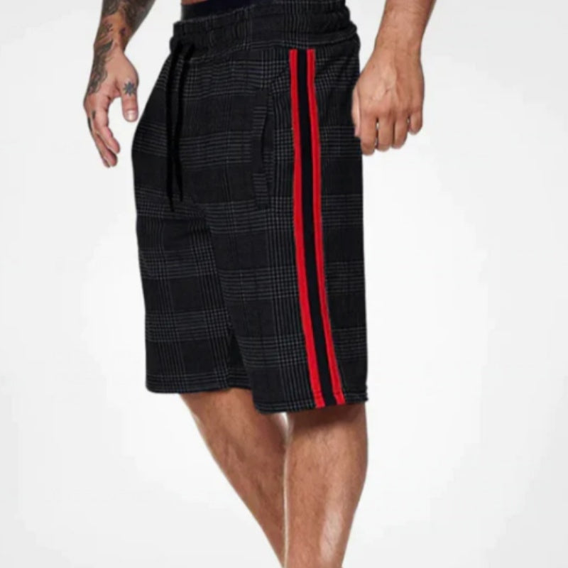 Check Striped Fashion Slim Shorts - Beach Pants For Men