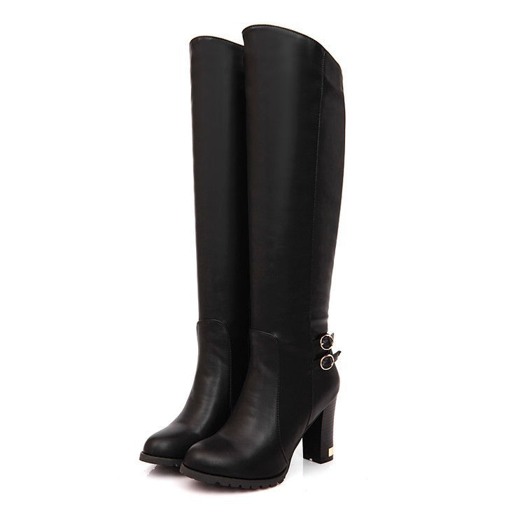Women's Chunky Heel Over-the-Knee High Heel Boots