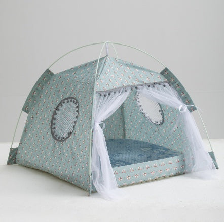 Cat Tent House With Enclosed Pet Bed