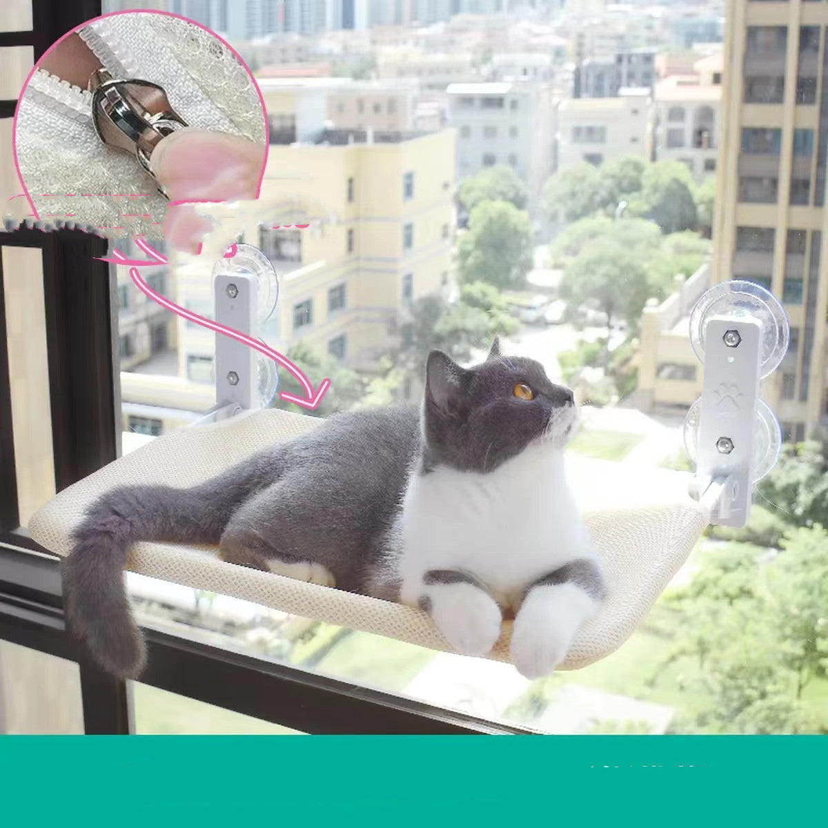 Pet Suction Cup Glass Window Hammock For Cat
