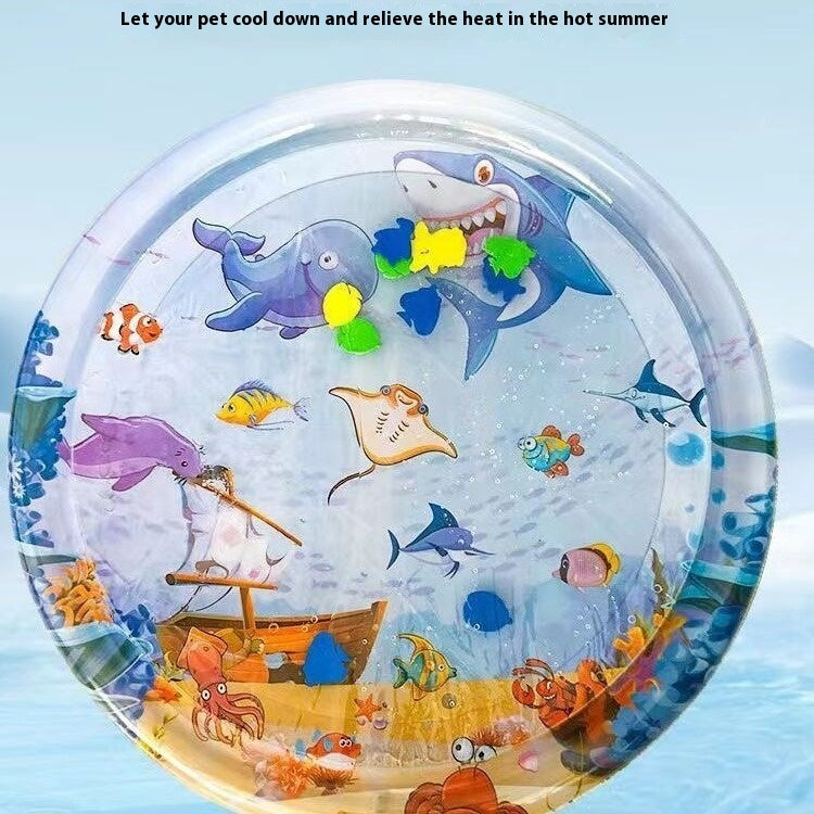 Summer Cooling Pet Water Bed With Cushion Ice Pad - Suitable For Summer Dog And Cat Sleeping Square Mat